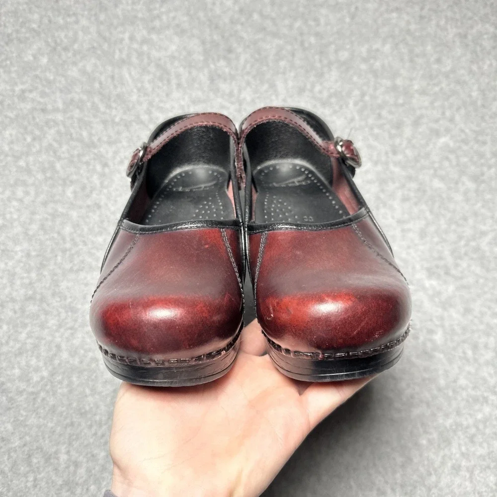 Dansko Clogs Burgundy Brown Leather Shoes Size 38 US size 7.5-8 - Picture 4 of 7